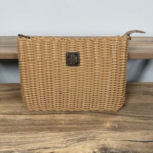 Simply Southern Woven Alex Coated Plastic Straw Clutch Lined